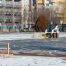 Commercial parking lot snow removal in progress at a large Colorado Springs property
